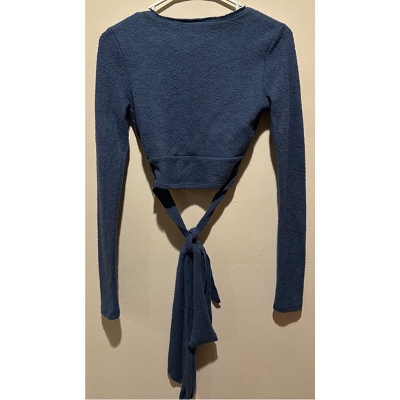 Out From Under Women’s Long Sleeve Wrap Crop Top Size XS‎ - Navy - Picture 5 of 5